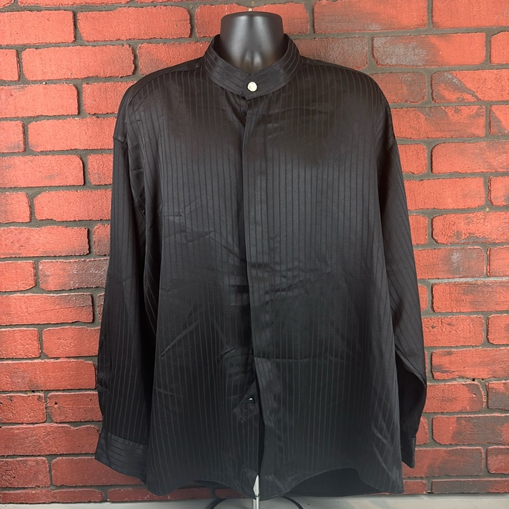 Elliott Shirt‎ Mens XXL Black Striped Button Down